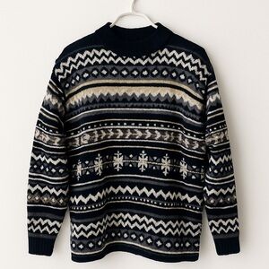 Grace Women's Patterned Sweater - Black and Cream